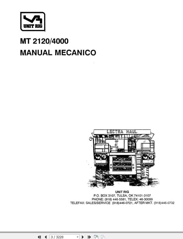 Caterpillar Mining Truck MT2120 MT4000 Mechanical Manual BI007364 EN ES