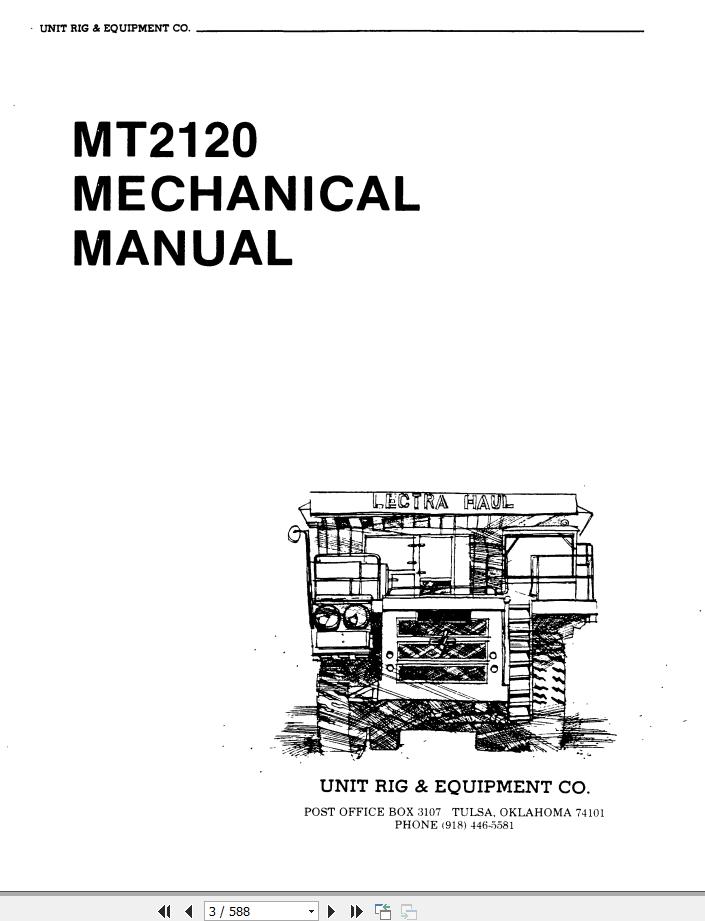 Caterpillar Mining Truck MT2120 Mechanical Manual BI007435