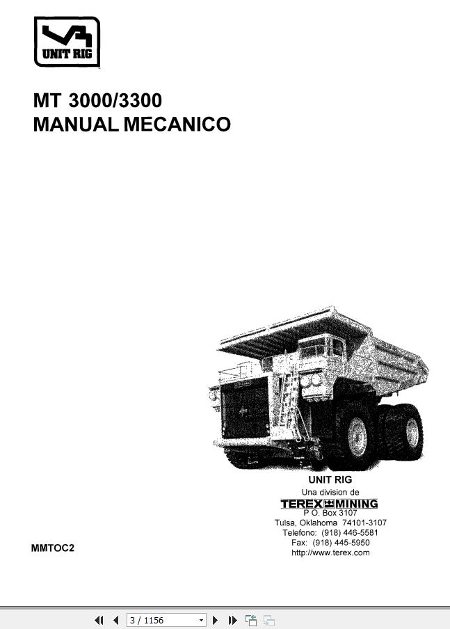 Caterpillar Mining Truck MT3000 MT3300 Mechanical Manual BI007365 ES