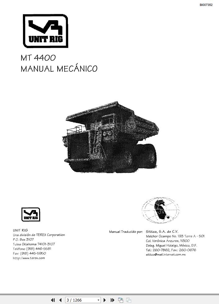 Caterpillar Mining Truck MT4400 Mechanical Manual ES