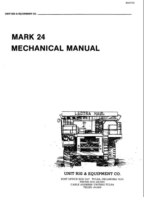 Caterpillar Mining Truck Mark 24 Machanical Manual