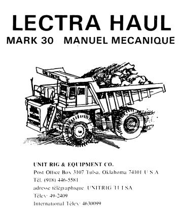 Caterpillar Mining Truck Mark 30 Mechanical Manual