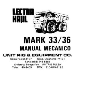 Caterpillar Mining Truck Mark 33 Mark 36 Mechanical Manual