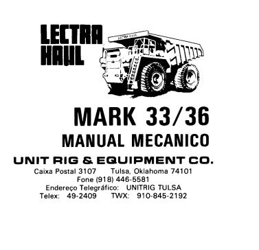 Caterpillar Mining Truck Mark 33 Mark 36 Mechanical Manual