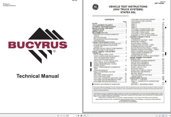 Caterpillar OHV Truck System MG106 to MG110 MG114 Vehicle Test Instruction BI617483