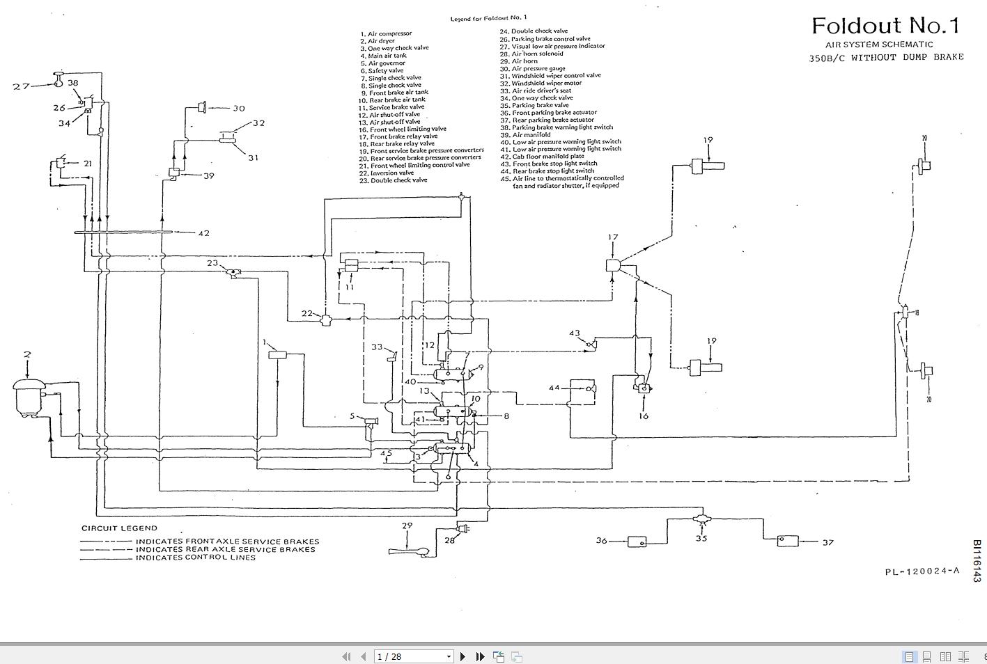 Caterpillar Pay Hauler 350B 350C Schematic Diagram BI116143