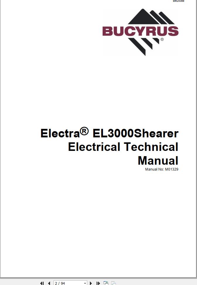 Caterpillar Shearer EL3000 Electrical Technical Manual BI620088