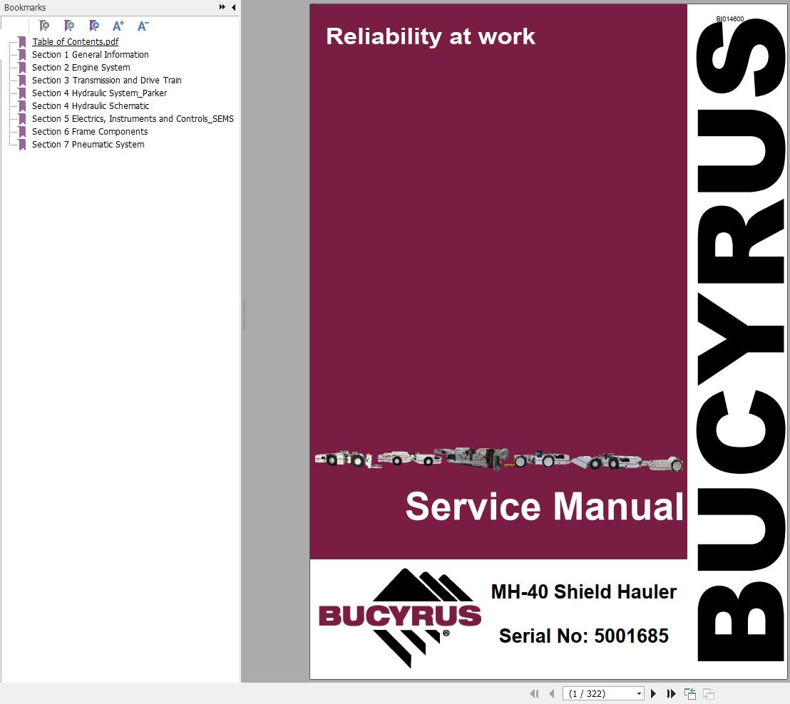 Caterpillar Shield Hauler MH 40 Service Manual