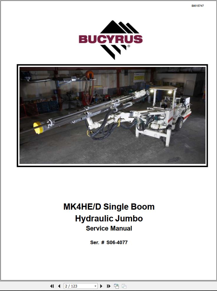 Caterpillar Single Boom Hydraulic Jumbo MK4HE MK4HD Service Manual BI615747