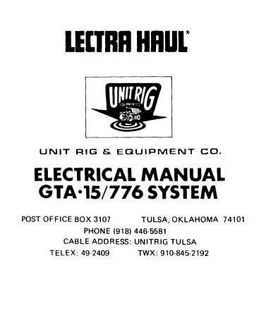Caterpillar Truck Component GTA15 GTA776 Electrical Manual BI007636