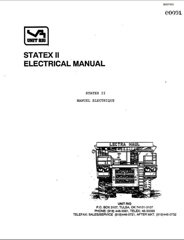 Caterpillar Truck Component Statex II Electrical Manual EN FR