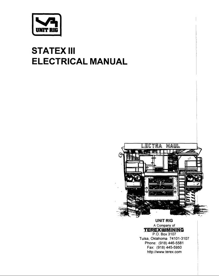 Caterpillar Truck Components Statex III Electrical Manual BI007309