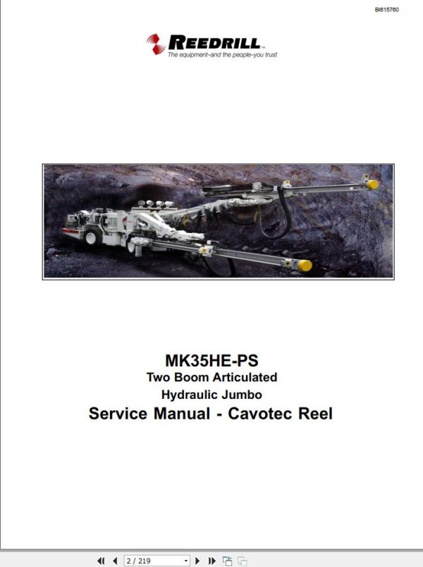 Caterpillar Two Boom Articulated Hydraulic Jumbo MK35HE PS Service Manual