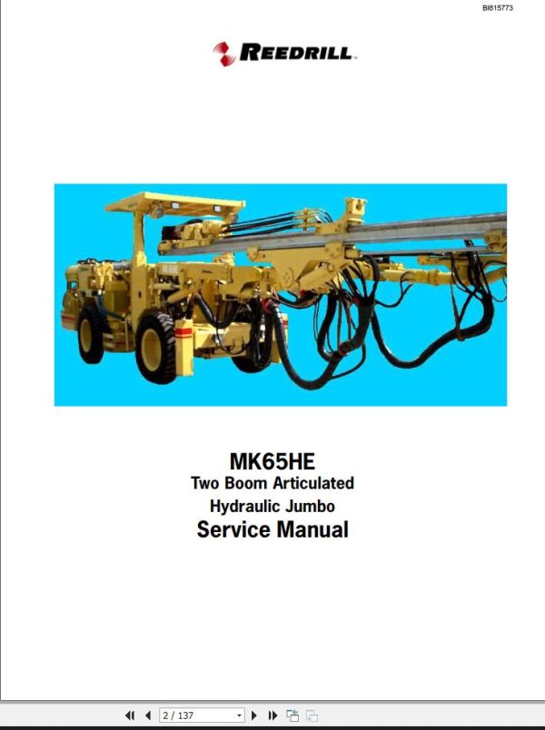 Caterpillar Two Boom Articulated Hydraulic Jumbo MK65HE Service Manual BI615773