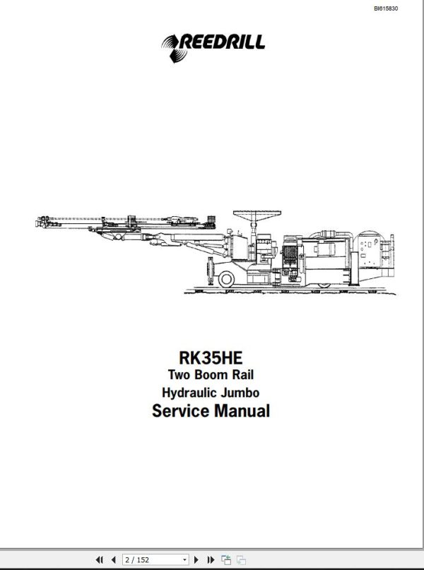 Caterpillar Two Boom Rail Hydraulic Jumbo RK35HE Service Manual BI615830