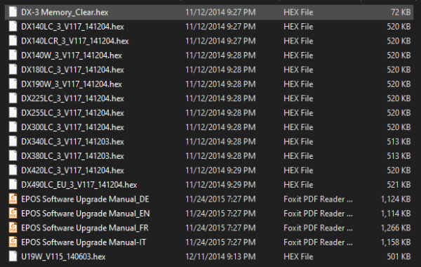 Doosan Excavator EPOS modificatie V115 V0117 190W 3 EPOS Software Upgrade