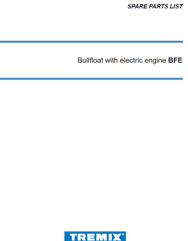 Dynapac Bullfloat With Electric Engine BFE Spare Parts List