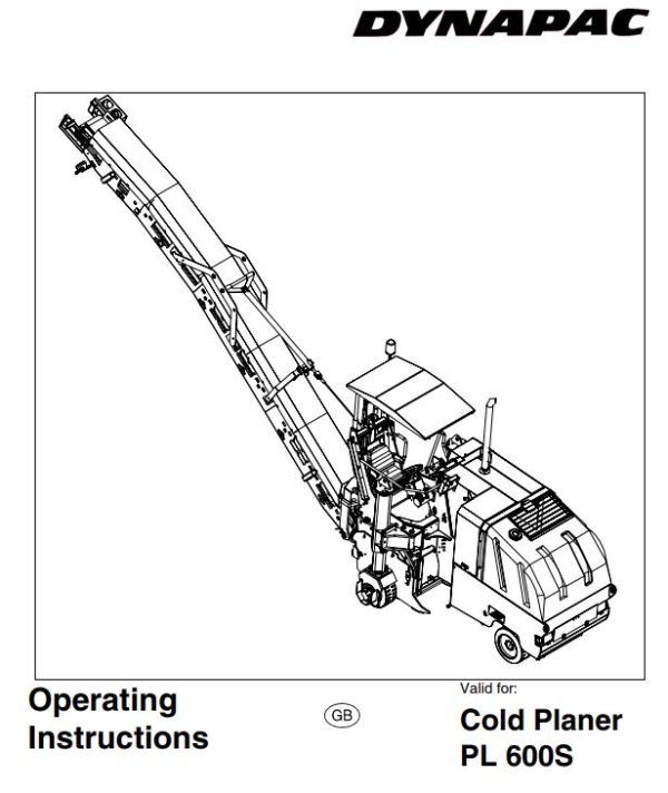 Dynapac Cold Planer PL600S Operating Instruction
