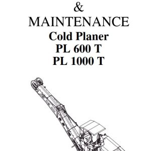 Dynapac Cold Planer PL600T PL1000T Operation Maintenance Manual
