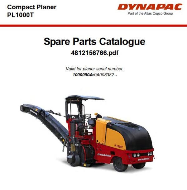 Dynapac Compact Planer PL1000T Parts Maintenance Operation Manual 1