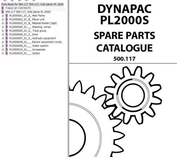 Dynapac Compact Planer PL2000S Spare Parts Catalogue