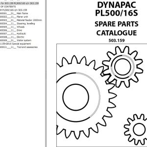 Dynapac Compact Planer PL500 PL16S Spare Parts Catalogue
