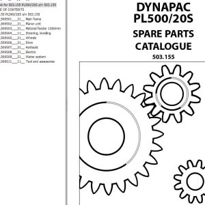 Dynapac Compact Planer PL500 PL20S Spare Parts Catalogue