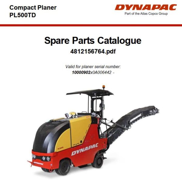 Dynapac Compact Planer PL500TD Spare Parts Catalogue