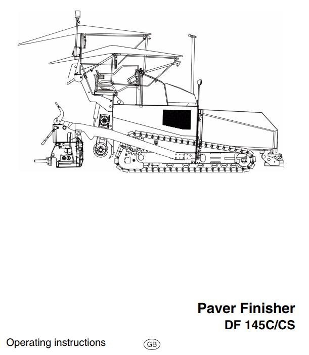 Dynapac DF145C DF145CS Operation Maintenance Manual PDF 1