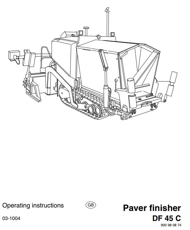 Dynapac DF45C Operation Maintenance Manual PDF 1