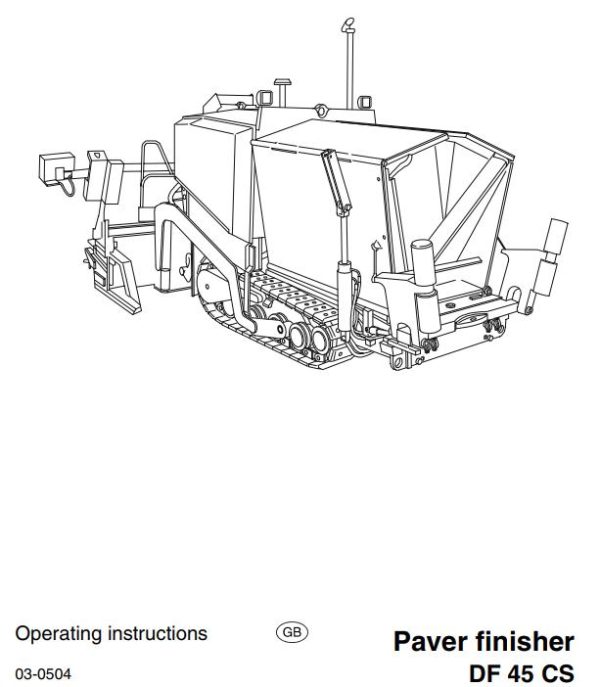 Dynapac DF45CS Operation Maintenance Manual PDF 1