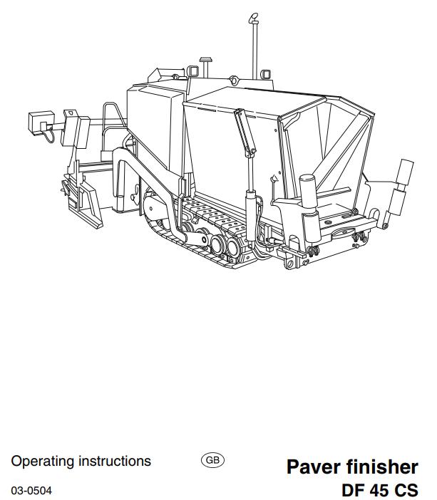 Dynapac DF45CS Operation Maintenance Manual PDF 1
