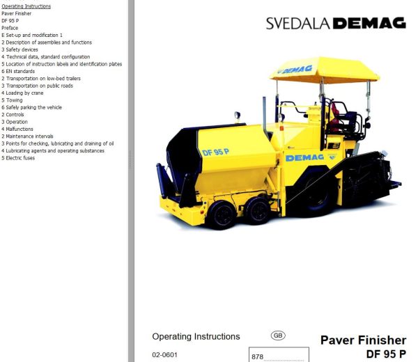 Dynapac DF95P Operation Maintenance Manual PDF 1
