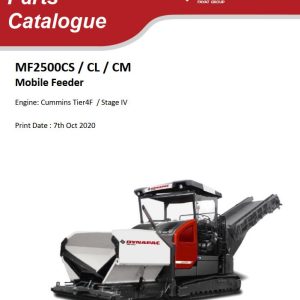 Dynapac Dynapac MF2500CS Operation Maintenance Manual Parts Catalogue PDF 1
