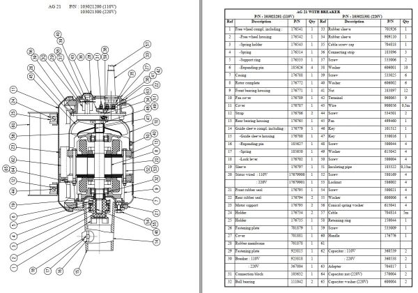 Dynapac Electric Actuator AF21 AG21 Spare Parts Catalogue 1