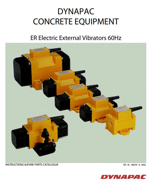Dynapac Electric External Vibrators 60Hz ER Instruction Spare Parts Catalogue
