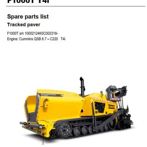 Dynapac F1000T T4i Parts Operation Maintenance Mannual PDF 1