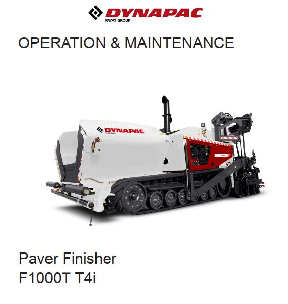 Dynapac F1000T T4i Parts Operation Maintenance Mannual PDF 2