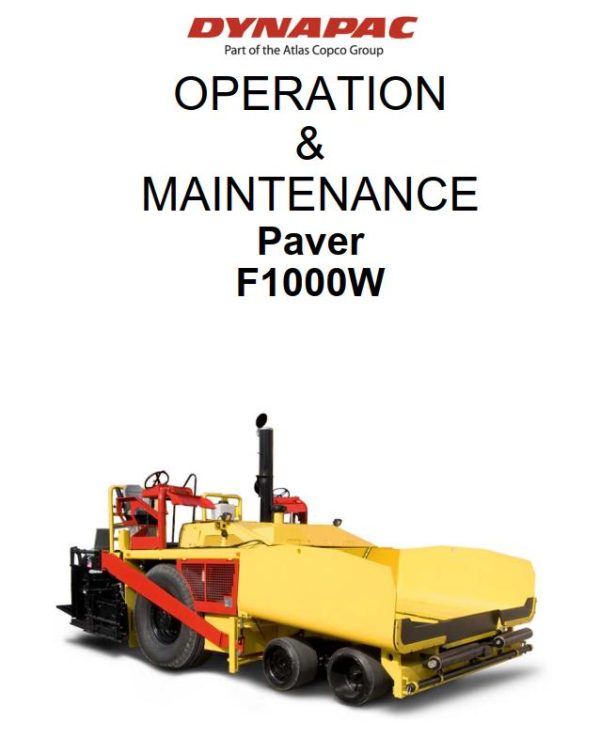 Dynapac F1000W Parts Operation Maintenance Manual PDF 2