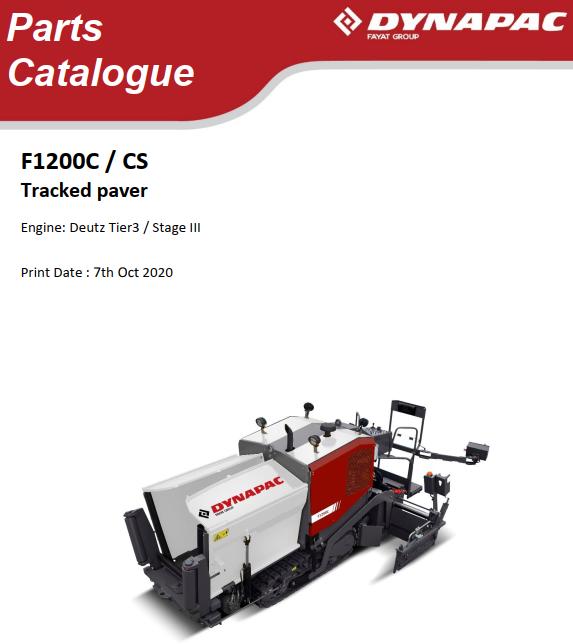 Dynapac F1200C F1200CS Parts Operation Maintenance Manual PDF 1