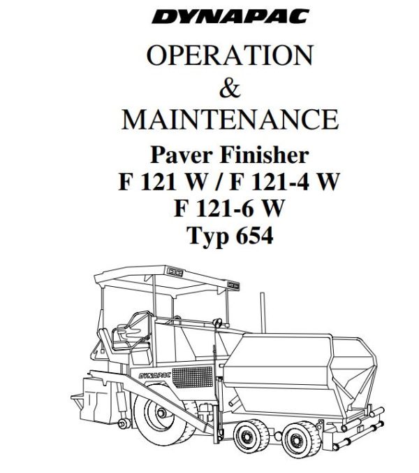 Dynapac F121W F121 4W F121 6W Operation Maintenance Manual PDF 1