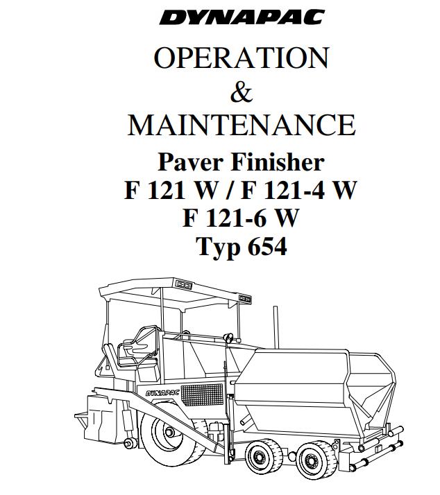 Dynapac F121W F121 4W F121 6W Operation Maintenance Manual PDF 1