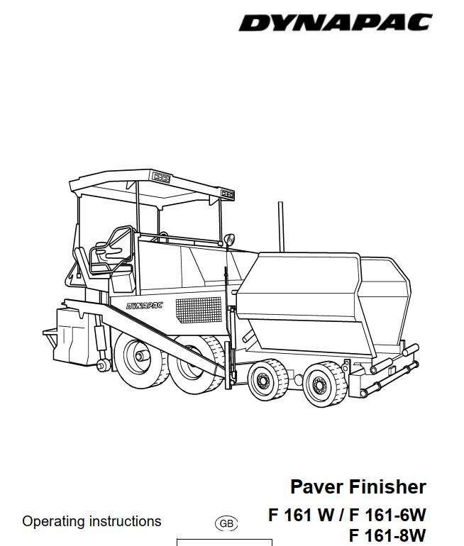 Dynapac F161W F161 6W F161 8W Operation Manual PDF 1