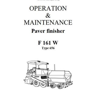 Dynapac F161W Operation Maintenance Manual PDF 1