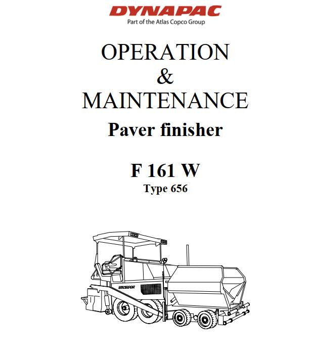 Dynapac F161W Operation Maintenance Manual PDF 1