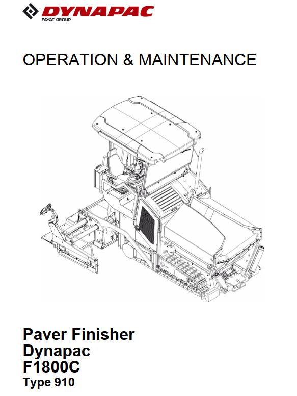 Dynapac F1800C Parts Operation Maintenance Manual PDF 2