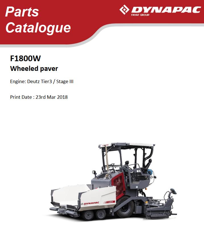 Dynapac F1800W Operation Maintenance Manual Parts PDF 2