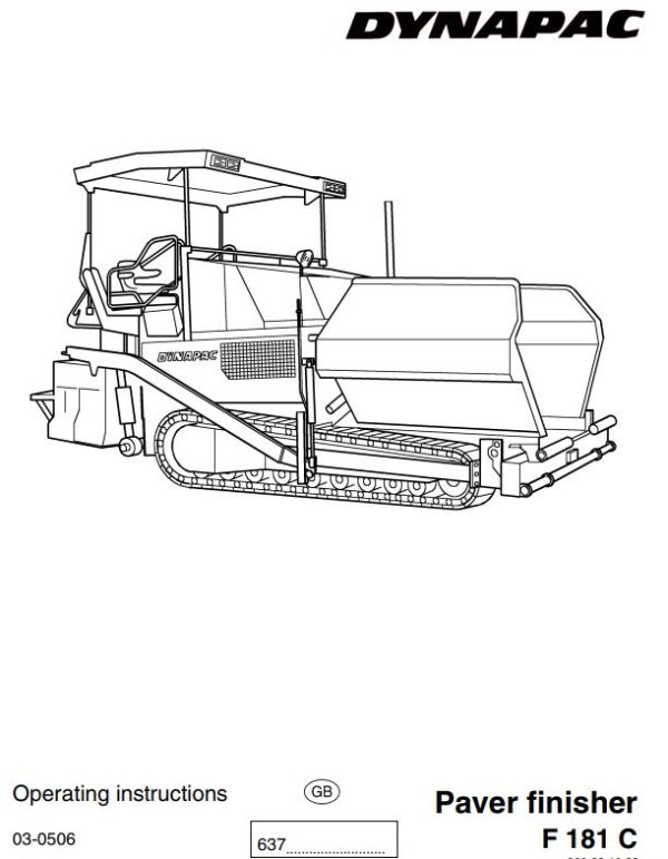 Dynapac F181C Operation Manual PDF 1