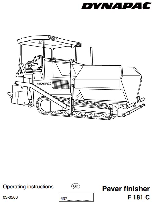 Dynapac F181C Operation Manual PDF 1