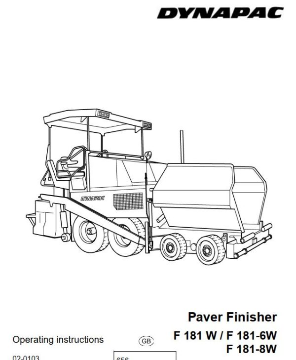 Dynapac F181W F181 6W F181 8W Operation Manual PDF 1